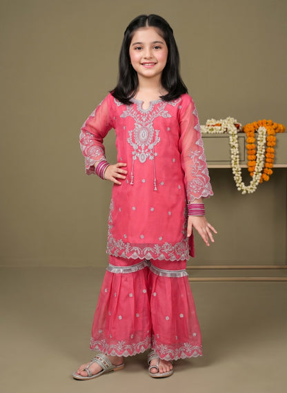 Chiffon cutwork Style Suit 3-Pcs