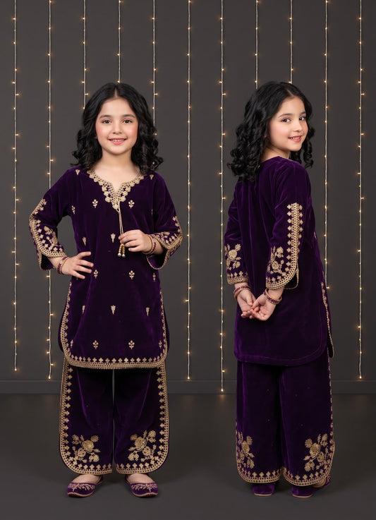 Kids Golden Tilla Velvet 2-Pcs