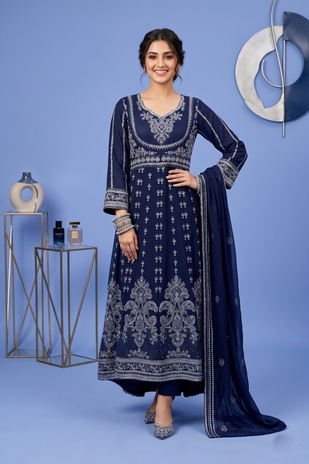 Emaan Adeel Eshaal Chiffon Collection (ESH-10) | Mother-Daughter | Luxury Embroidered Pishwas Maxi | Pehnavaa Store