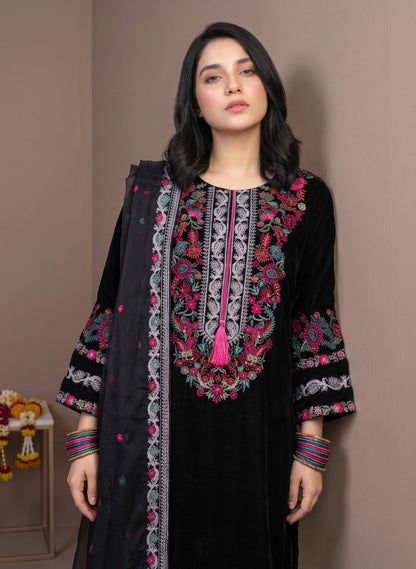 Mahveen Velvet Embroidered 3-Piece