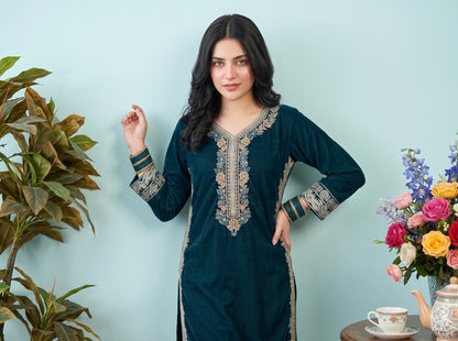 ✨ ROYAL HANDMADE EMBRIODERED VELVET ELEGANCE—PEHNAVAA ✨