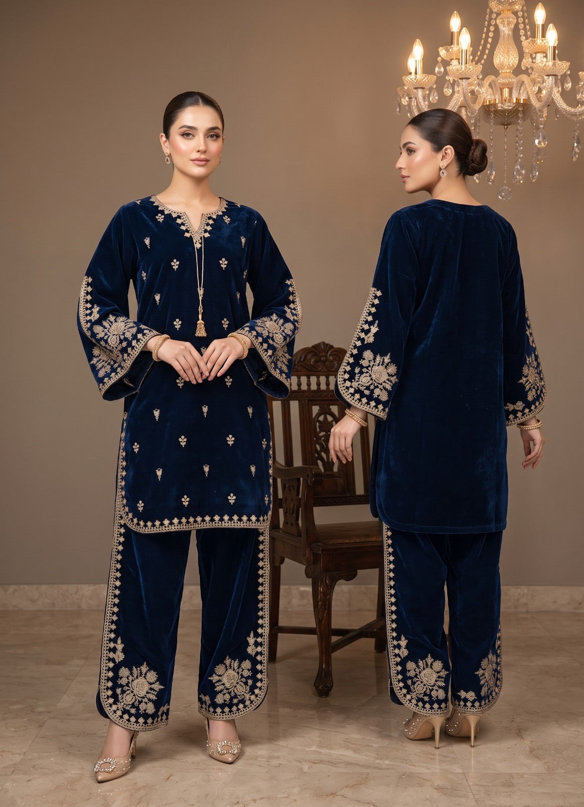 Sahar Velvet Tilla 2-Piece