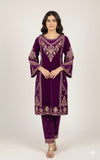 New winter Velvet Embroidered 2-Piece Suits