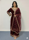 LUXURY VELVET EMBROIDERED 3-PIECE SUIT – PREMIUM WINTER FESTIVE COLLECTION