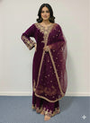 LUXURY VELVET EMBROIDERED 3-PIECE SUIT – PREMIUM WINTER FESTIVE COLLECTION