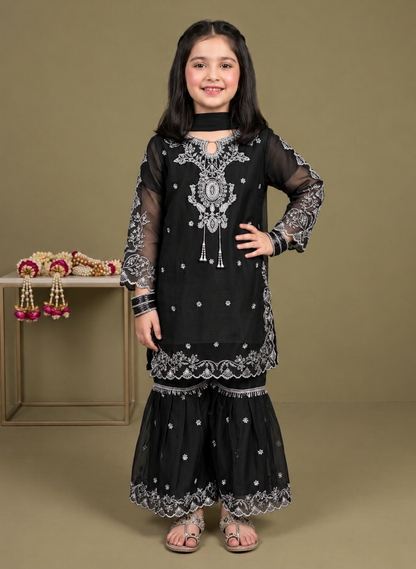 Chiffon cutwork Style Suit 3-Pcs