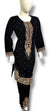 Luxury Velvet Black Embroidered 2-Piece Suit