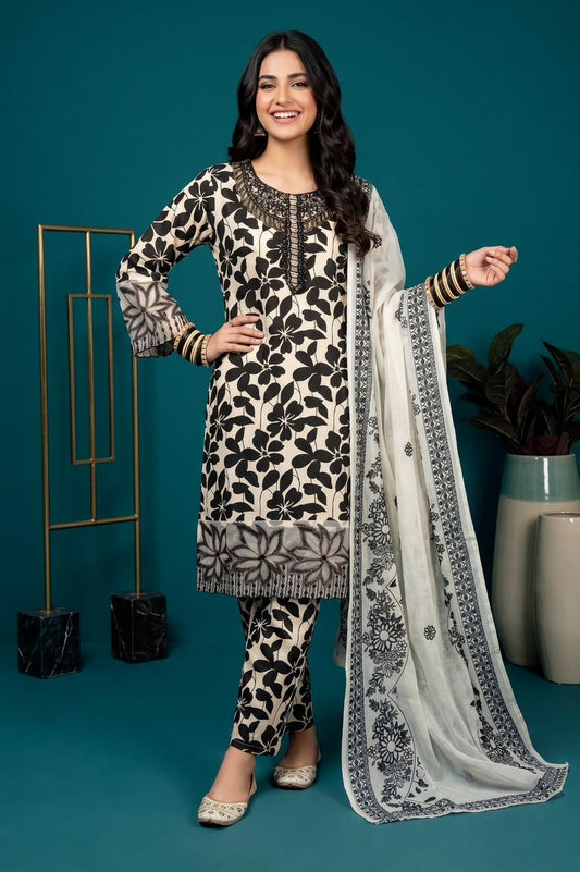 Premium Summer Printed Lawn 3-Piece Suit (Shirt, Trouser & Dupatta) | All Sizes Available | Pehnavaa Store