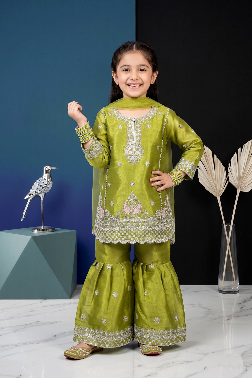 Luxury Shesha Silk Embroidered 3-Piece Festive Collection | Pehnavaa Store