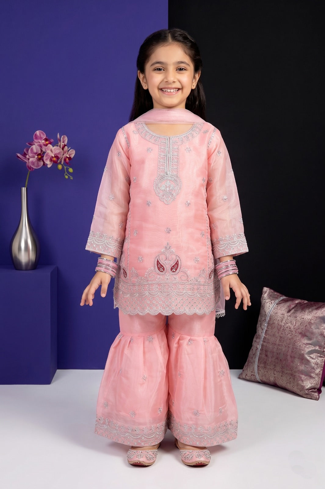 Luxury Shesha Silk Embroidered 3-Piece Festive Collection | Pehnavaa Store