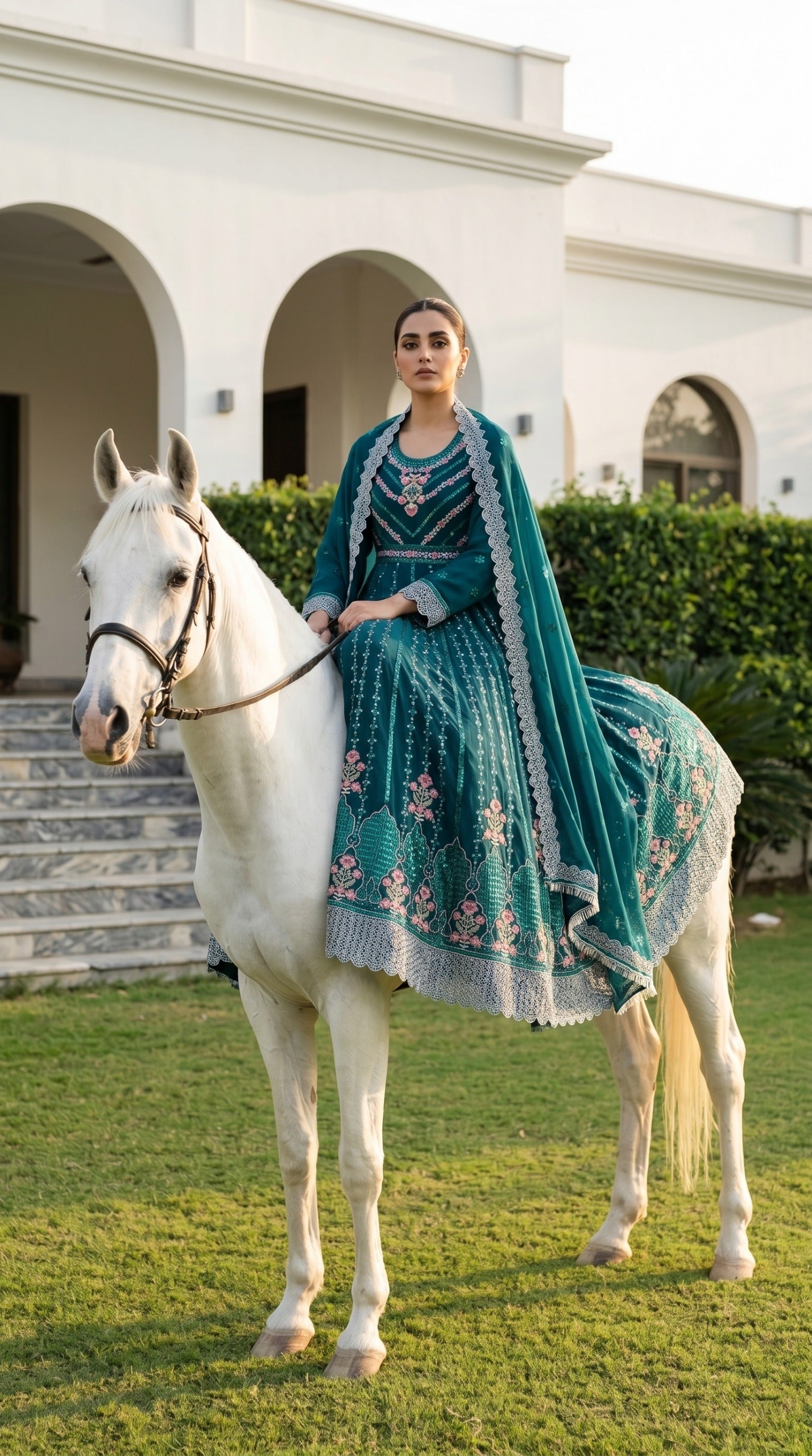 Emaan Adeel Eshaal Chiffon Collection (ESH-06) | Luxury Embroidered Pishwas Maxi | Pehnavaa Store