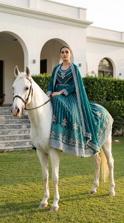 Emaan Adeel Eshaal Chiffon Collection (ESH-06) | Luxury Embroidered Pishwas Maxi | Pehnavaa Store