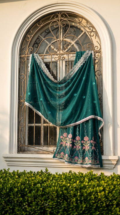 Emaan Adeel Eshaal Chiffon Collection (ESH-06) | Luxury Embroidered Pishwas Maxi | Pehnavaa Store