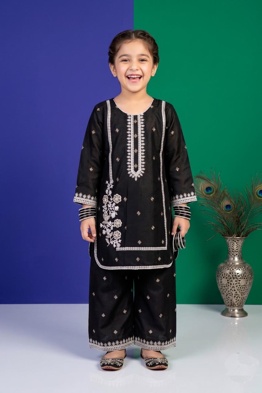 Pehnavaa Kids' Luxury Embroidered Cotton 2-Piece Suit – Vibrant Festive Collection