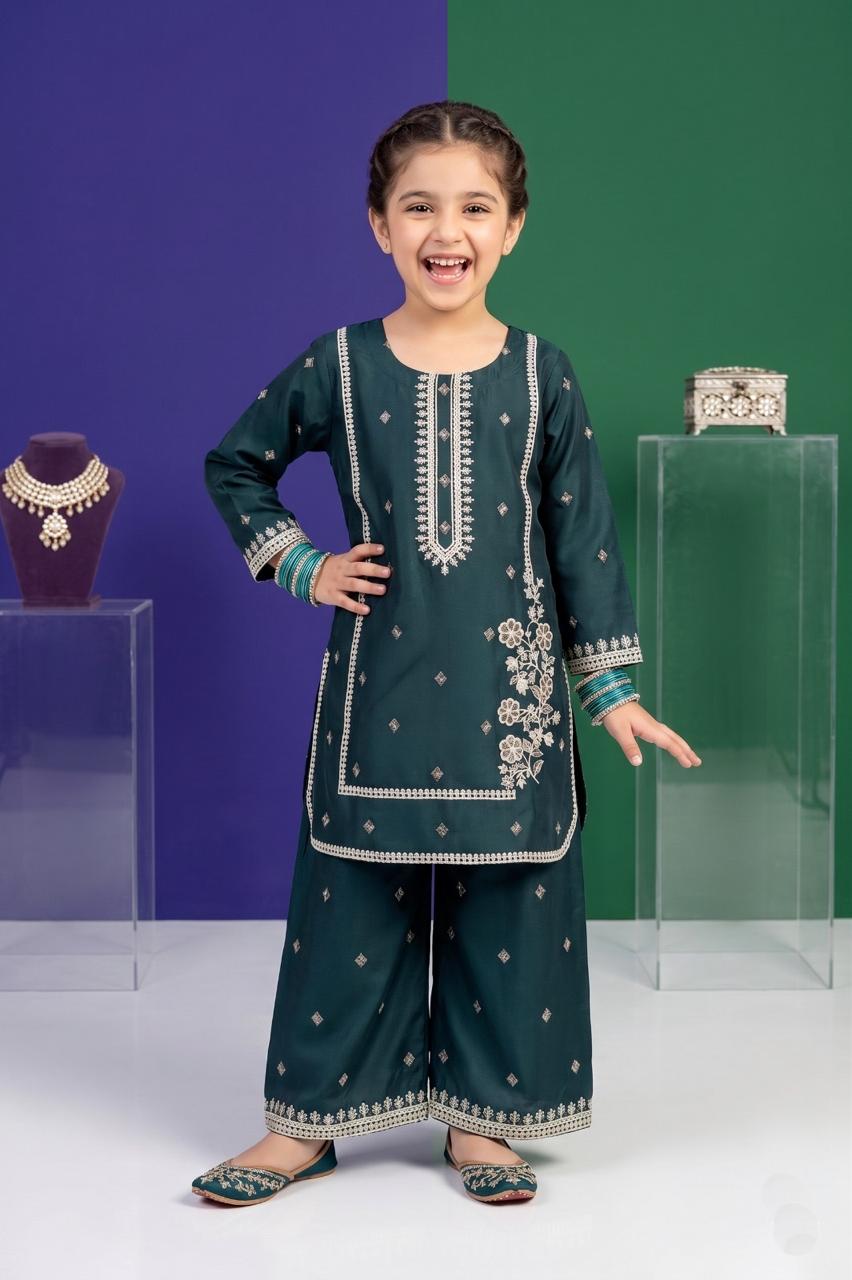 Pehnavaa Kids' Luxury Embroidered Cotton 2-Piece Suit – Vibrant Festive Collection