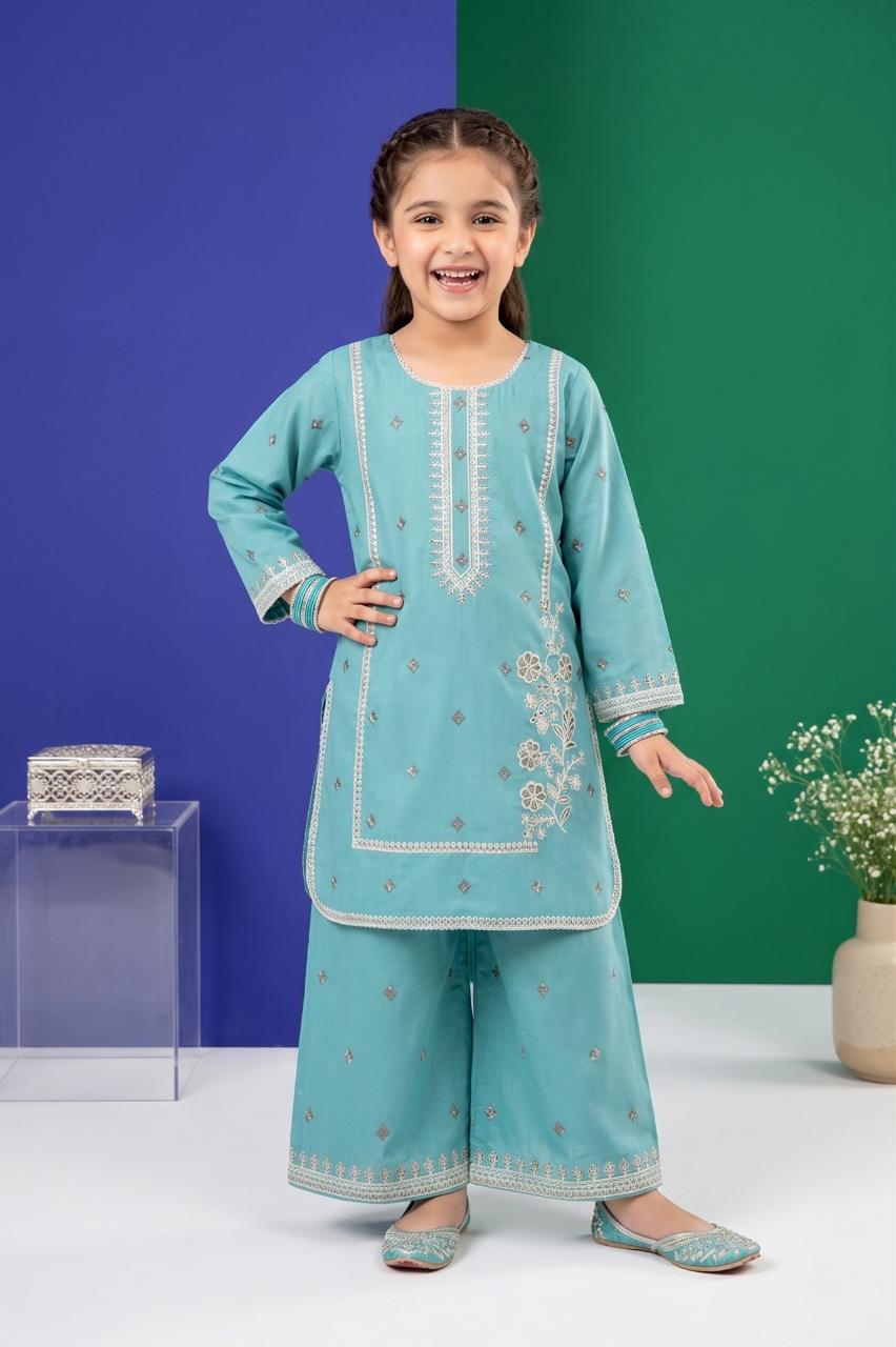 Pehnavaa Kids' Luxury Embroidered Cotton 2-Piece Suit – Vibrant Festive Collection
