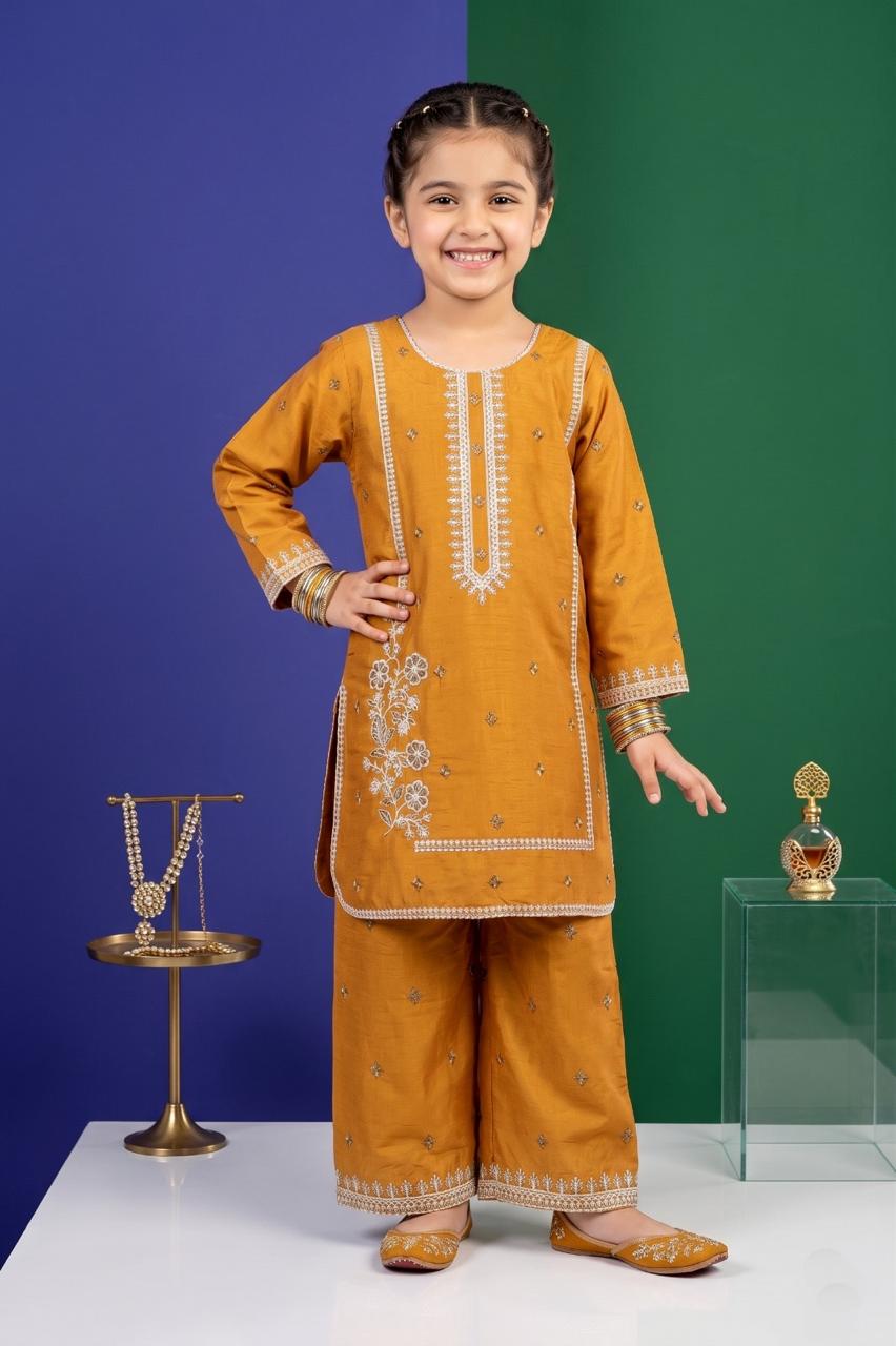 Pehnavaa Kids' Luxury Embroidered Cotton 2-Piece Suit – Vibrant Festive Collection