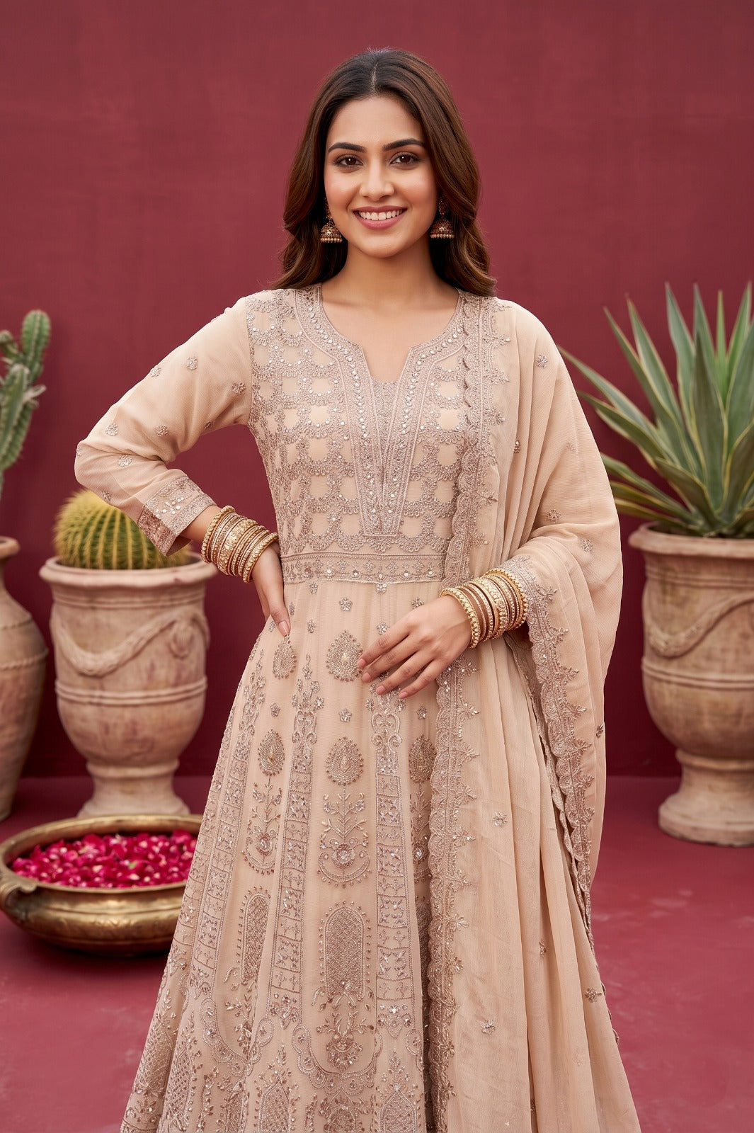 Emaan Adeel Eshaal Chiffon Collection (ESH-07) | Luxury Embroidered Pishwas Maxi | Pehnavaa Store