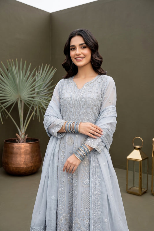 Emaan Adeel Eshaal Chiffon Collection (ESH-07) | Luxury Embroidered Pishwas Maxi | Pehnavaa Store