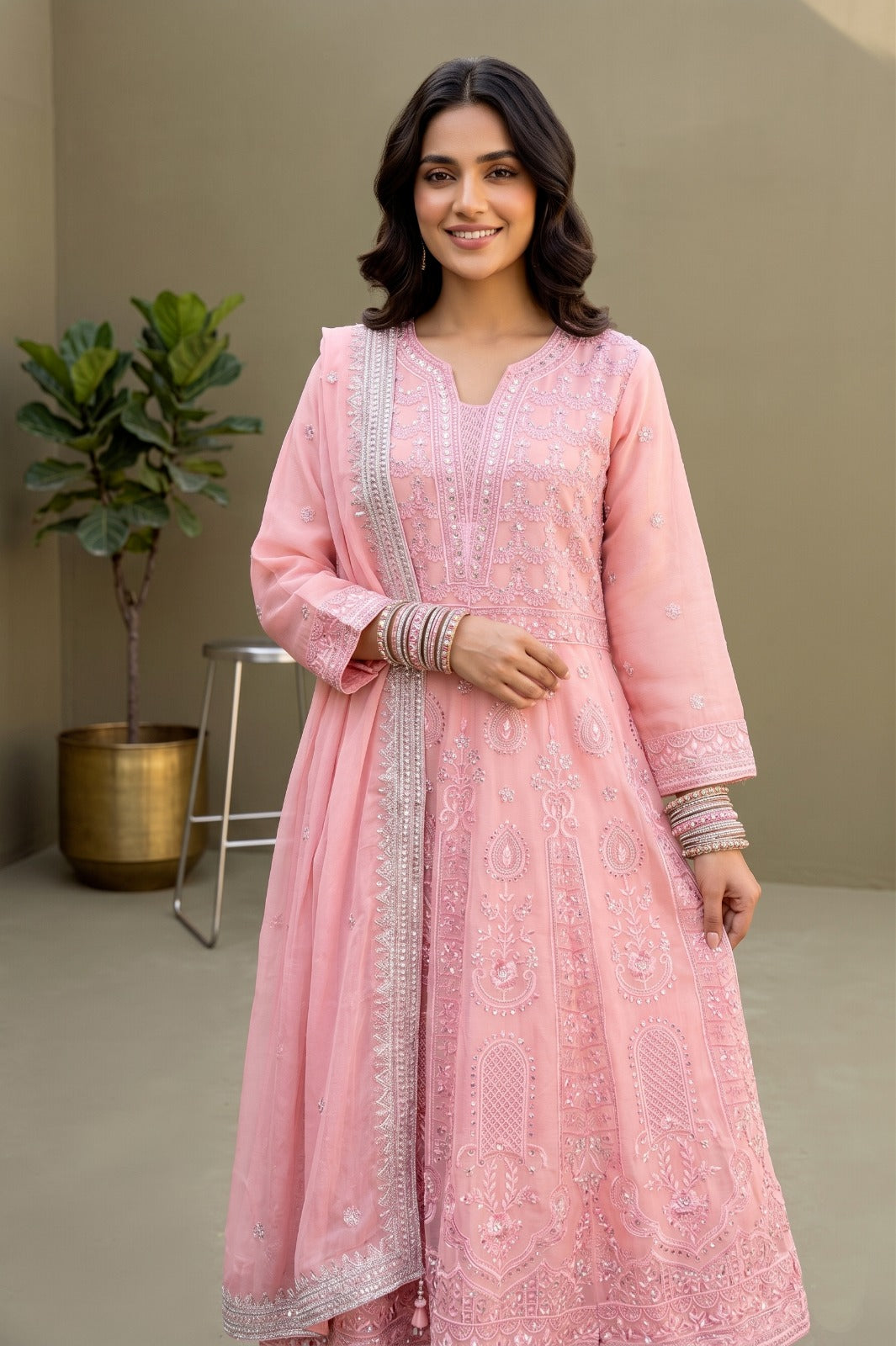 Emaan Adeel Eshaal Chiffon Collection (ESH-07) | Luxury Embroidered Pishwas Maxi | Pehnavaa Store