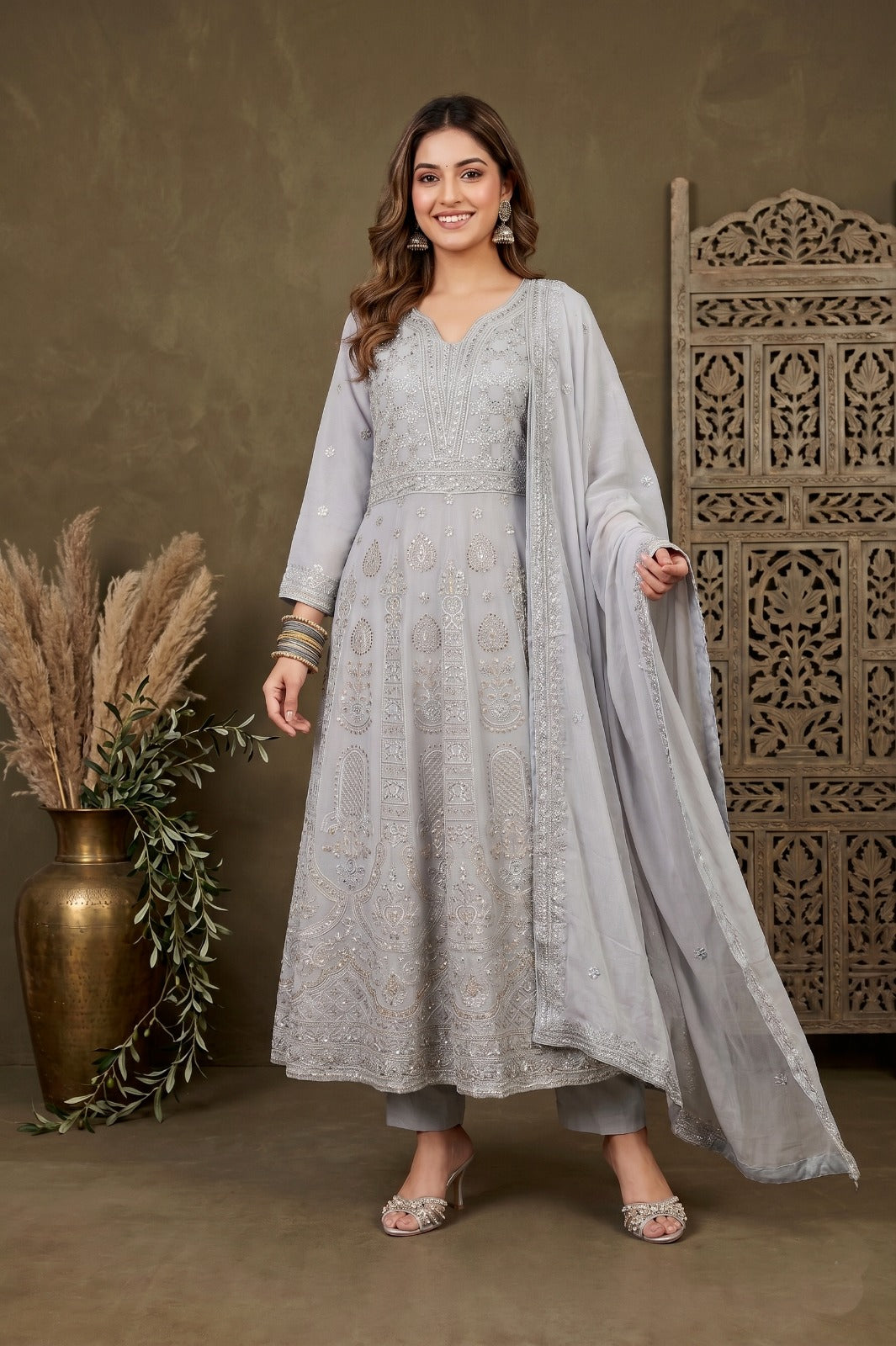 Emaan Adeel Eshaal Chiffon Collection (ESH-07) | Luxury Embroidered Pishwas Maxi | Pehnavaa Store