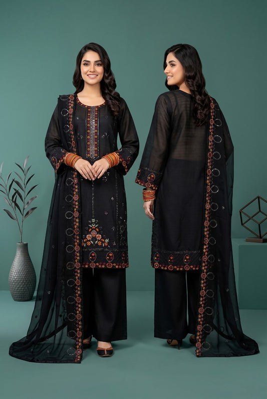 Pehnavaa Ready-to-Wear Sequence Embroidered 3-Piece Stitched Suit