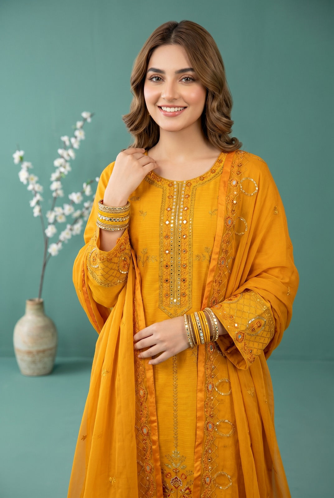 Pehnavaa Ready-to-Wear Sequence Embroidered 3-Piece Stitched Suit