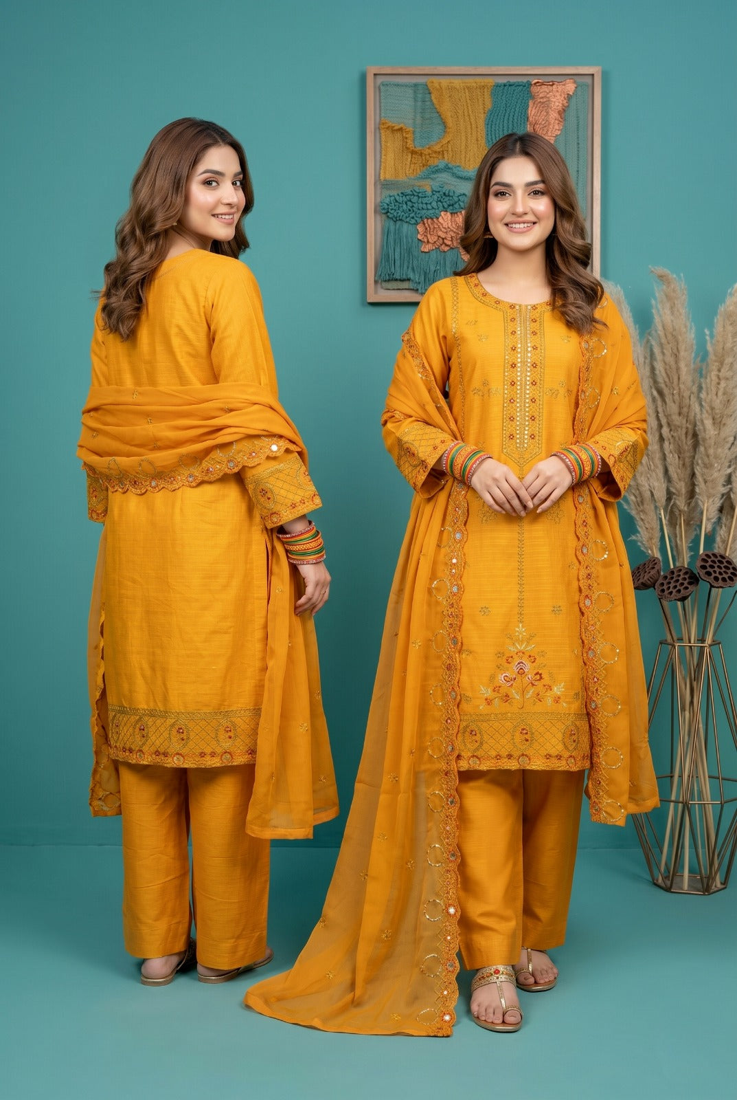 Pehnavaa Ready-to-Wear Sequence Embroidered 3-Piece Stitched Suit