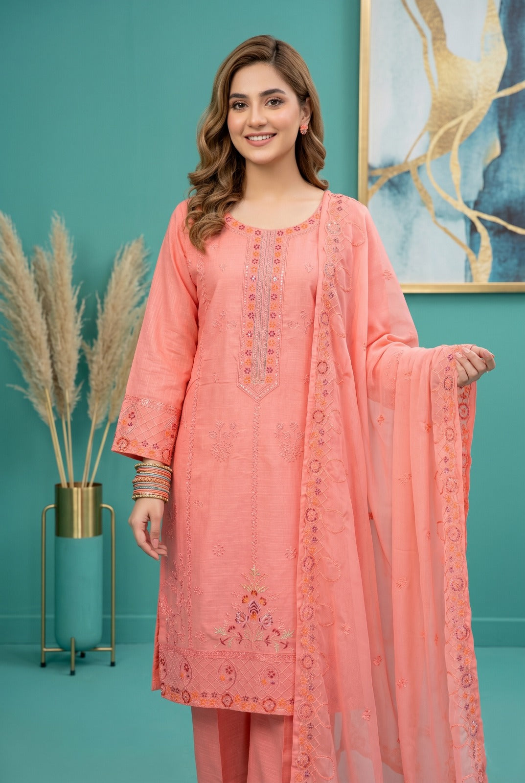 Pehnavaa Ready-to-Wear Sequence Embroidered 3-Piece Stitched Suit