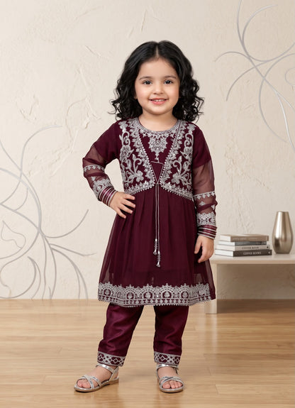 Kids Chiffon Jacket Style 3Pc Suit