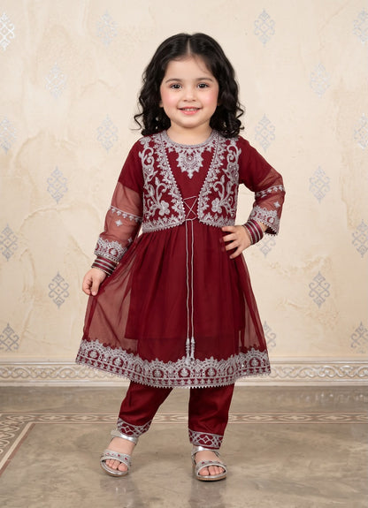 Kids Chiffon Jacket Style 3Pc Suit