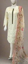 cream embroidered suit