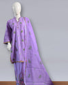 Lavender Grace – Light Purple Cotton Embroidered 3PC Summer Suit