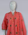 Blush Elegance – Pink Cotton Embroidered 3PC Summer Suit