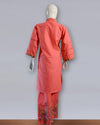 Blush Elegance – Pink Cotton Embroidered 3PC Summer Suit