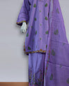 Lavender Grace – Light Purple Cotton Embroidered 3PC Summer Suit