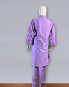 Lavender Grace – Light Purple Cotton Embroidered 3PC Summer Suit