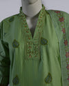Fresh Pistachio – Cotton Embroidered 3PC Summer Suit