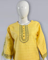 Golden Glow – Yellow Cotton Embroidered 2PC Summer Suit