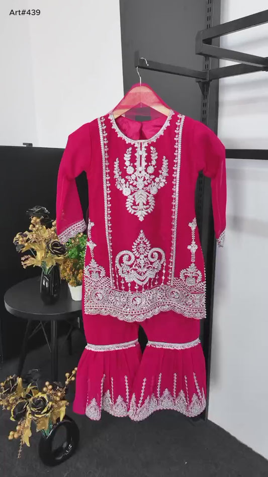 ✨ Elegant Chiffon Embroidered Kids Dress | Perfect for Your Little Princess 👑💖 ✨