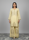 2PC WINTER COTTON EMBROIDERED DRESS